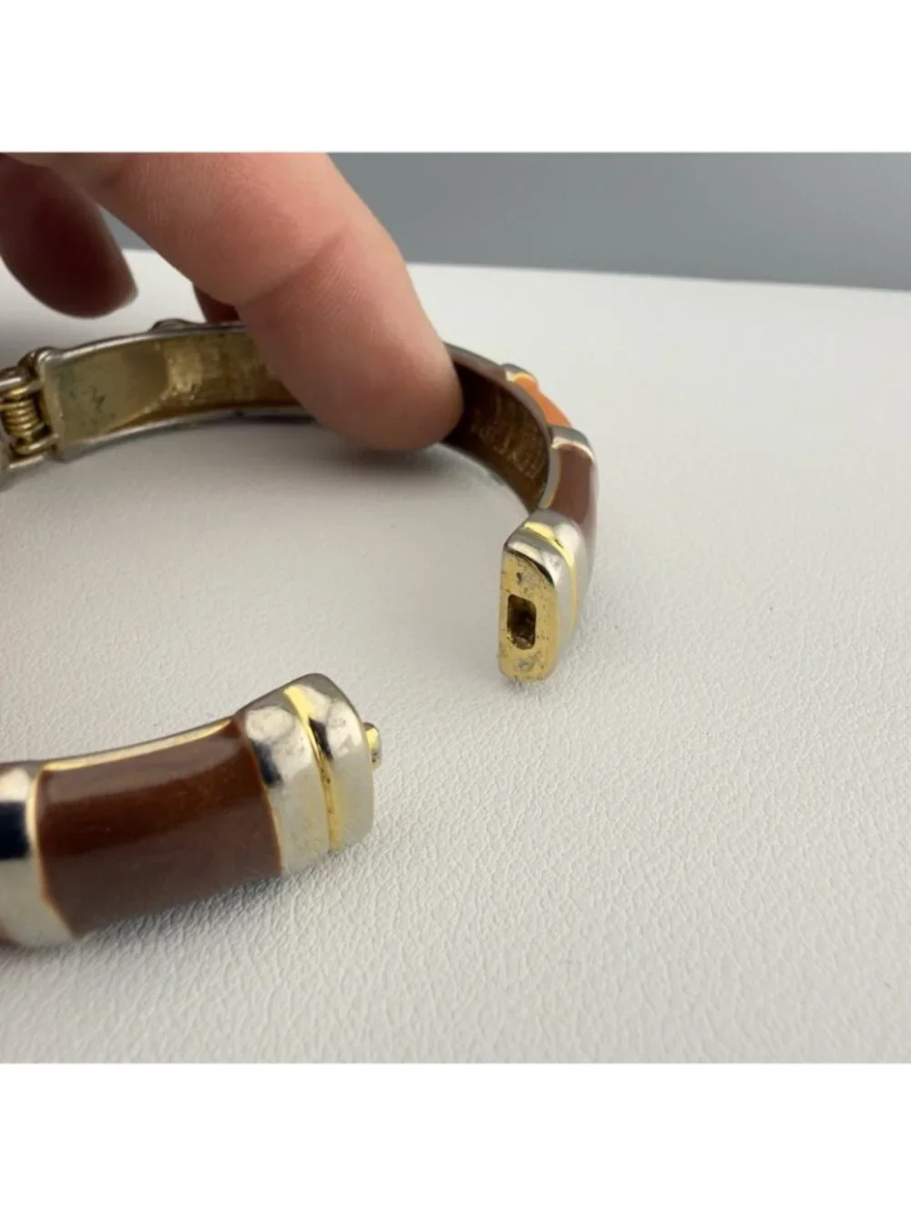 Vintage Enameled Hinged Clamper Bangle Bracelet Set Of 2 Colorful